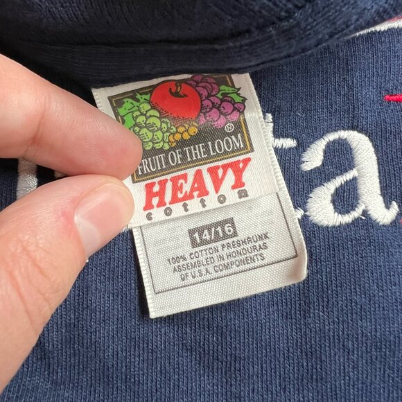 Vintage 90s Atlanta Braves Embroidered T-Shirt Single Stitch Youth 14/16 L - Picture 3 of 4